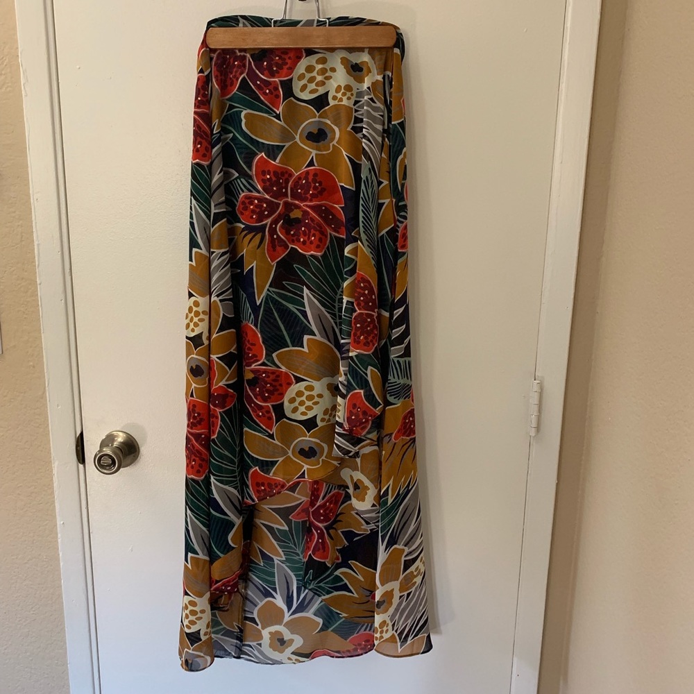 Club Monaco Floral Wrap Skirt
